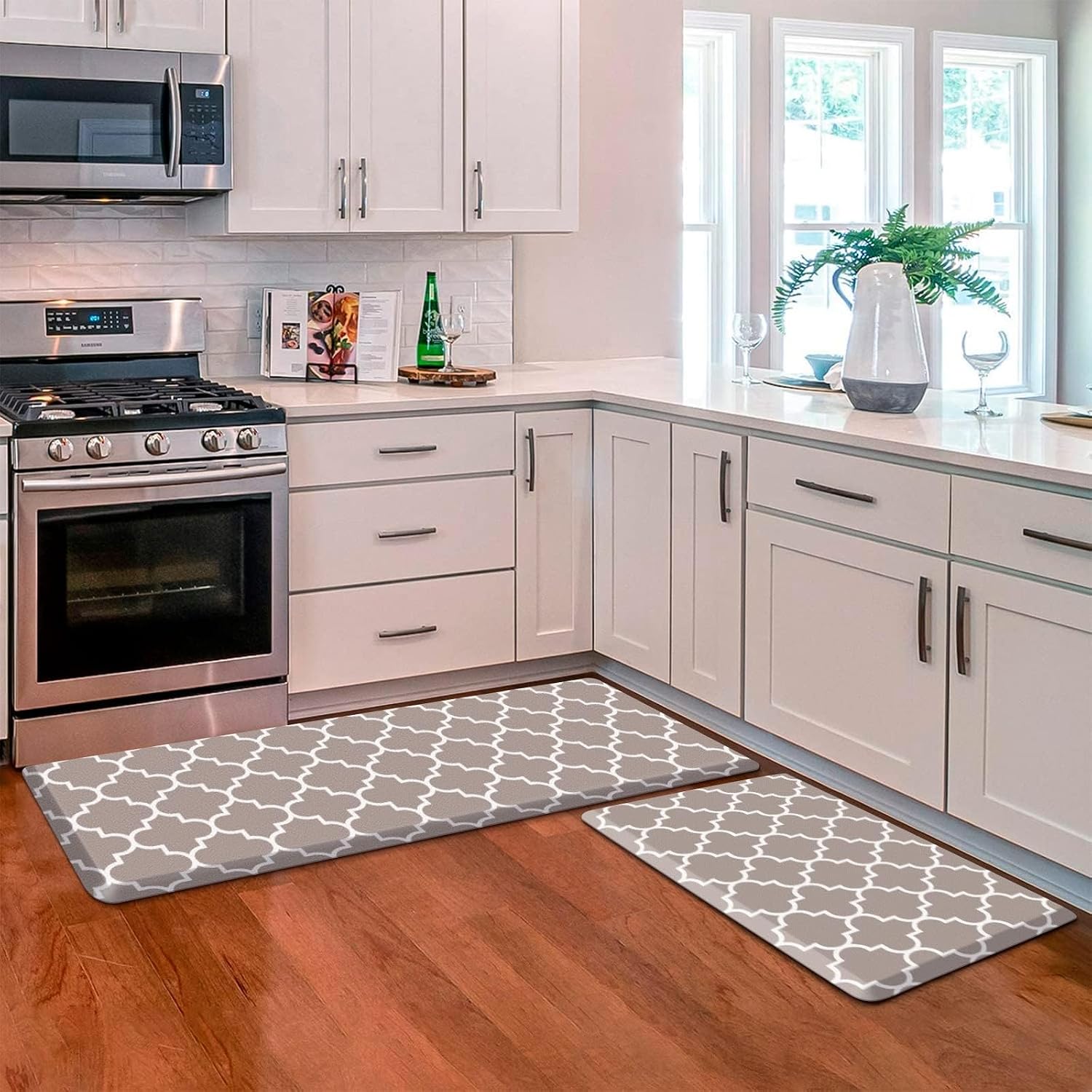 KMAT Kitchen Mat Set of 2,Cushioned Anti-Fatigue Kitchen Mats for Floor