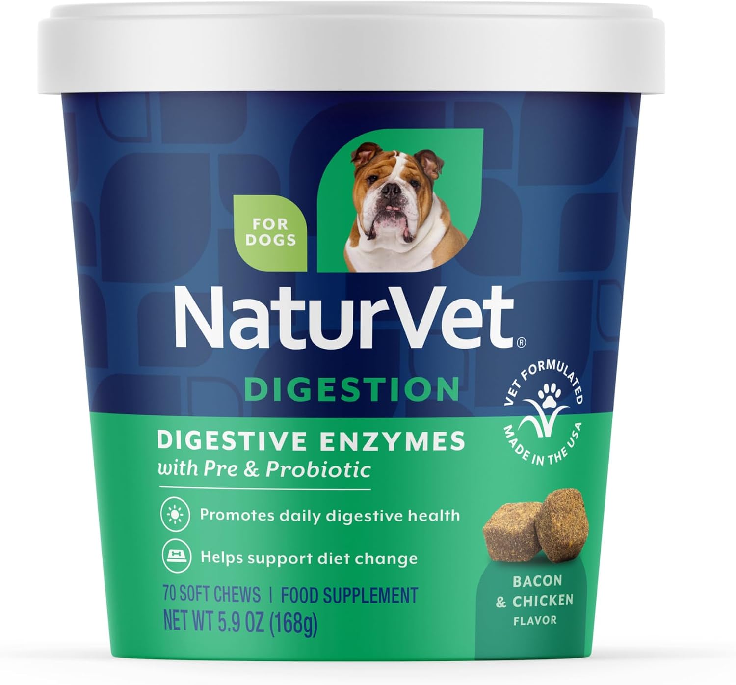 NaturVet Digestive Enzymes with Pre & Probiotic for Dogs & Cats - 8 oz | Supports Diet Changes & a Healthy Digestive Tract with Prebiotics, Powder