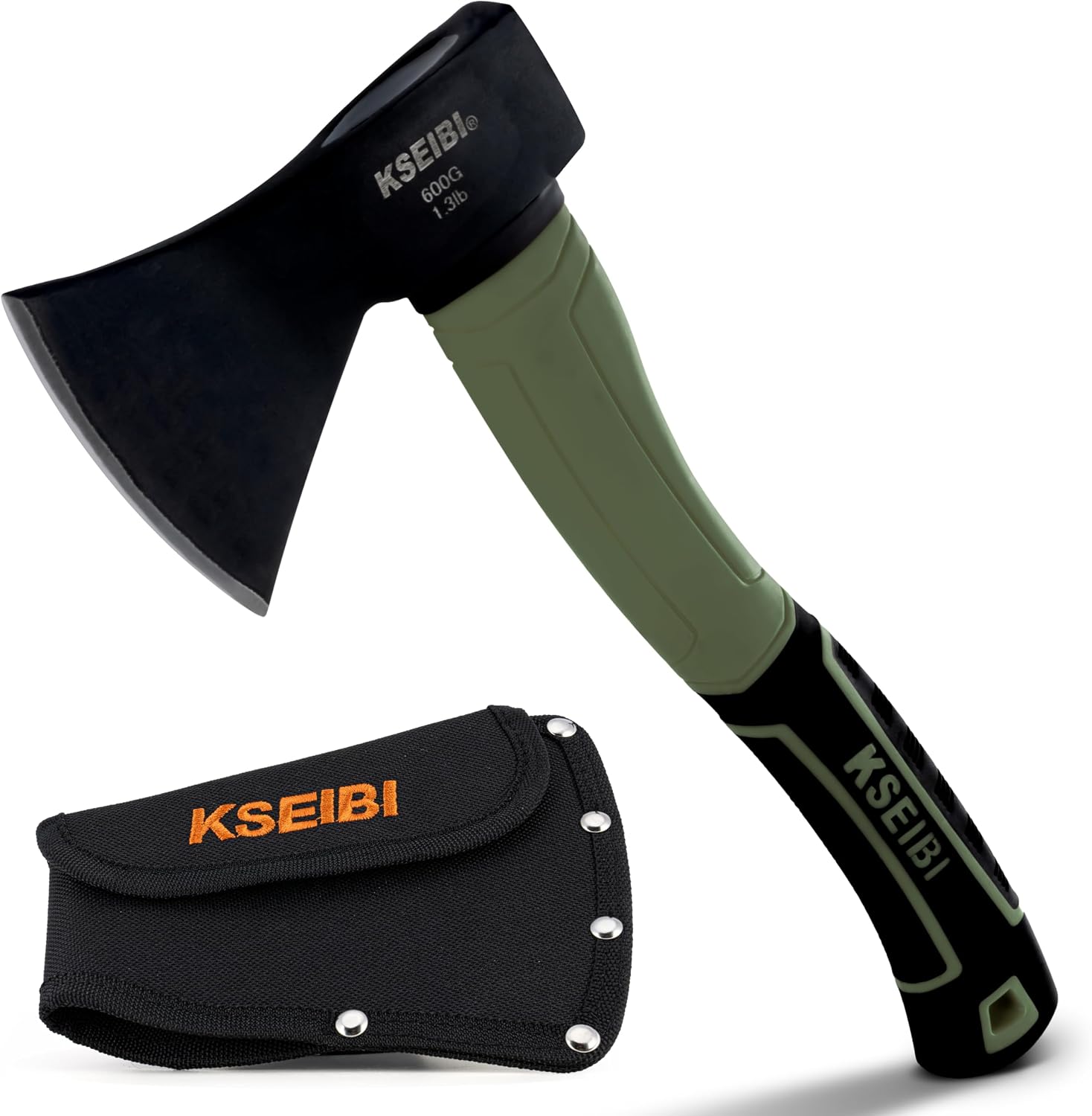 KSEIBI Wood Axe, Small Outdoor Camp Hatchet for Splitting and Kindling Wood