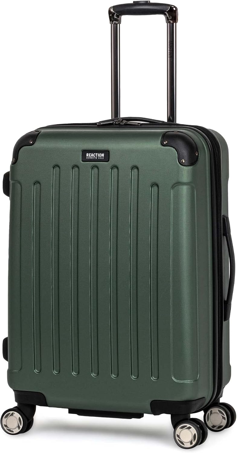 Kenneth Cole REACTION Renegade Luggage Expandable 8-Wheel Spinner Lightweight Hardside Suitcase, Champagne, 20-Inch Carry On