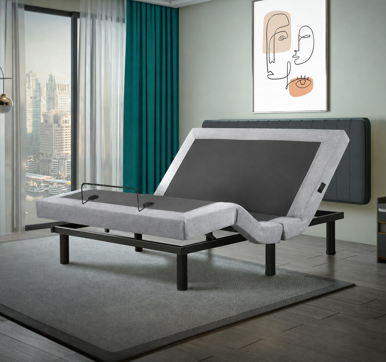 Irvine Home Collection Twin XL Adjustable Bed Base | Dual Massage | USB Ports | Zero Gravity | Anti-Snore | Memory Positions | Under Bed Lighting