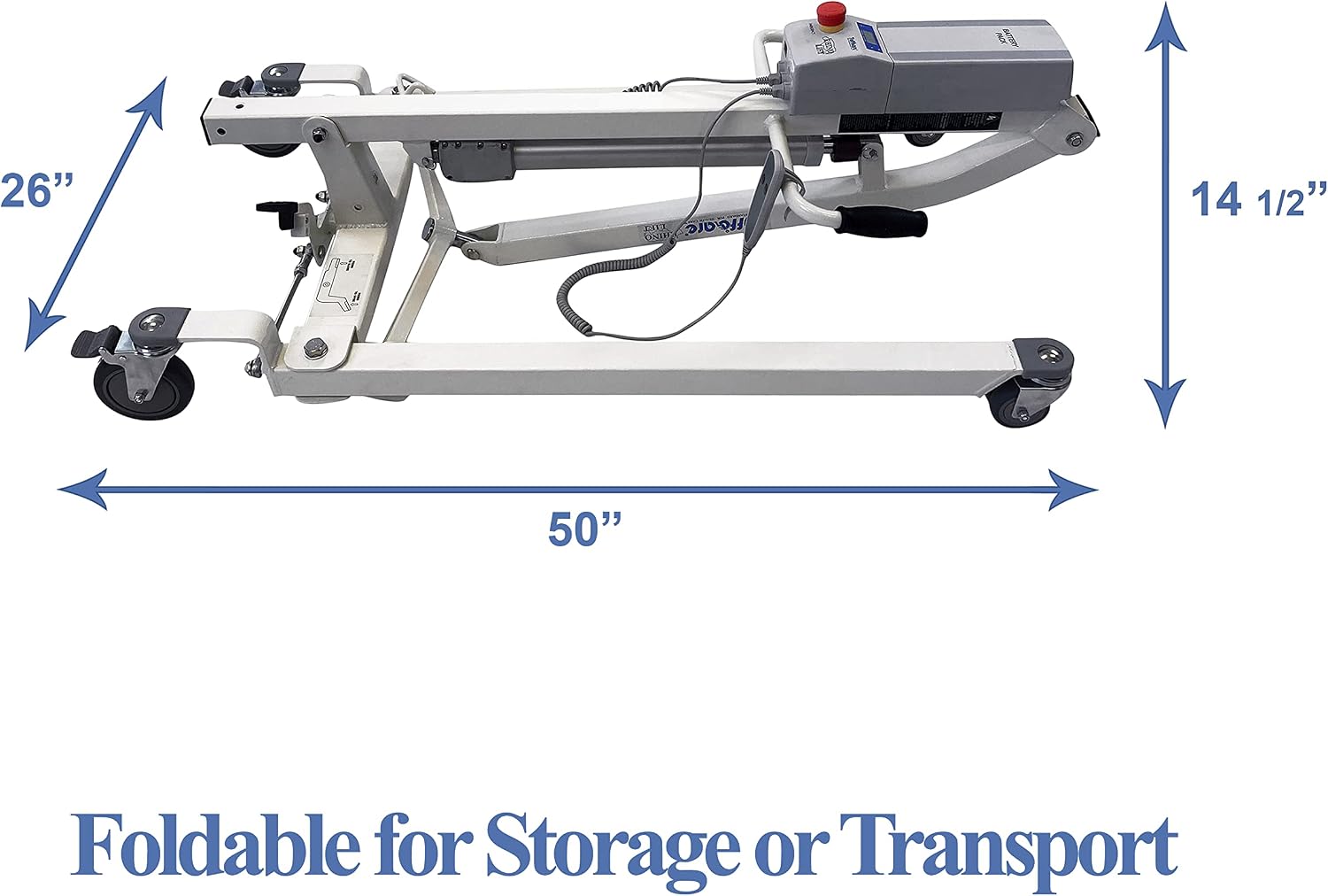 Electric Patient Lift - Rhino Lift with Manual Low Base - with Universal Divided Leg Sling(Large), 450 lb. Weight Capacity.