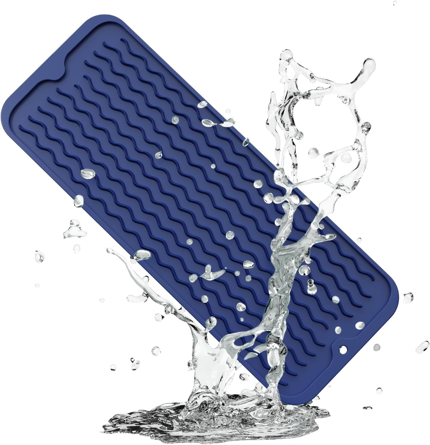 ZLR Silicone Dish Drying Mat for Kitchen Counter, Eco-Friendly Fast Dry Dish Mat, Easy Clean Multi Usage Drying Matt, Heat Resistant Trivet