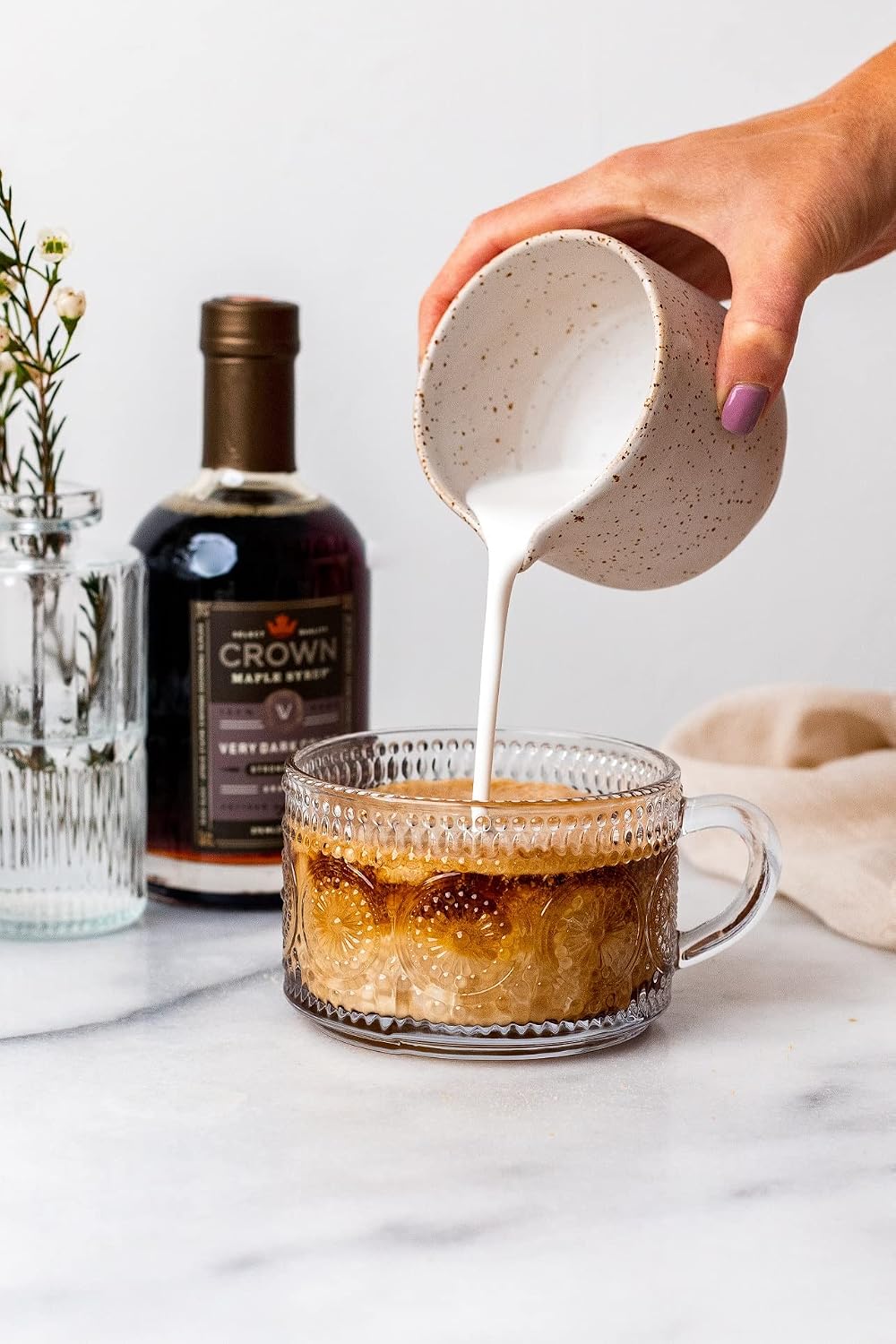 Crown Maple Organic 100% Pure Amber Color Rich Taste Maple Syrup, Flavor Marinades, Cocktails, Pancakes, Squash & Bacon, 12.7 Fl Oz