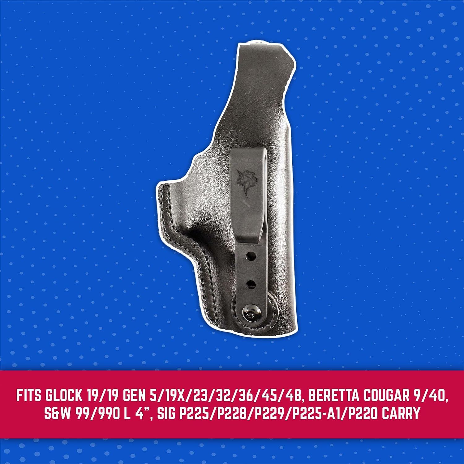 DeSantis Dual Carry II IWB/OWB Holster- Leather Holster, Fits GLOCK 19/19 GEN 5/19X/23/32/36/45/48, Beretta Cougar 9/40, S&W 99/990 L 4""