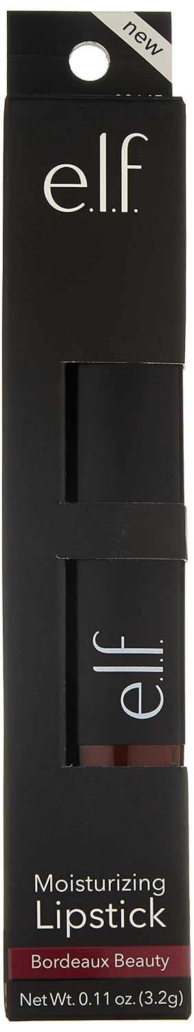 e.l.f. Moisturizing Lipstick, Vibrant Color & Luminous Shine, Bordeaux Beauty, 0.11 Ounce