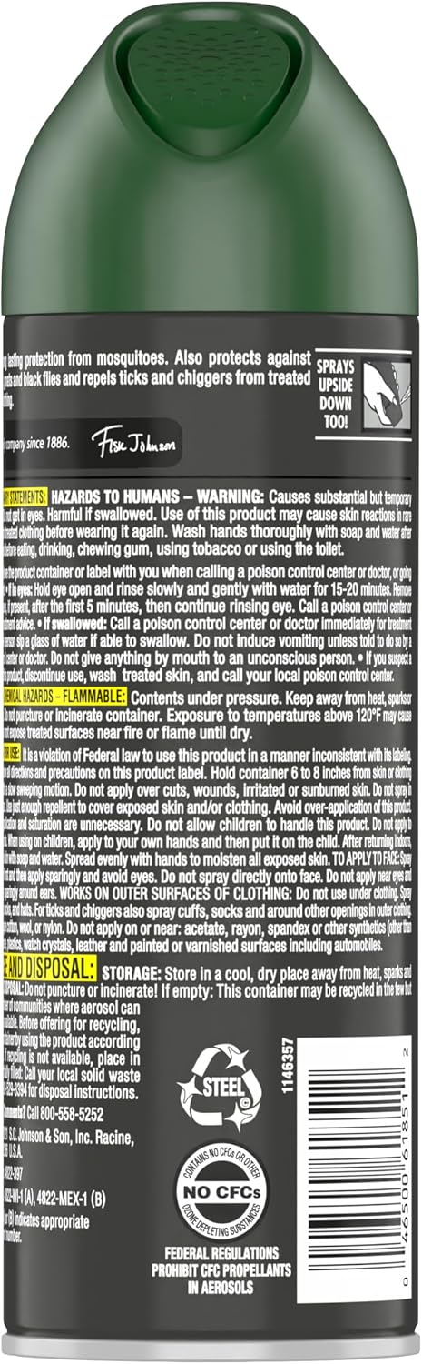 OFF! Deep Woods Sportsmen Insect Repellent Aerosol, Bug Spray Containing 30% DEET, Protects Against Mosquitoes and Ticks, 6 Oz, (Pack of 4)