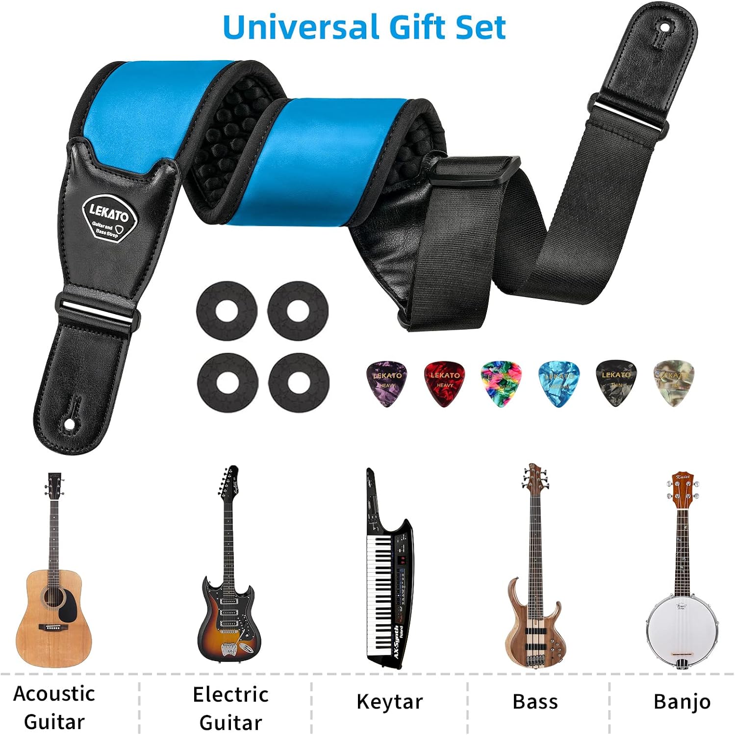 LEKATO Guitar Straps for Electric Guitar Bass