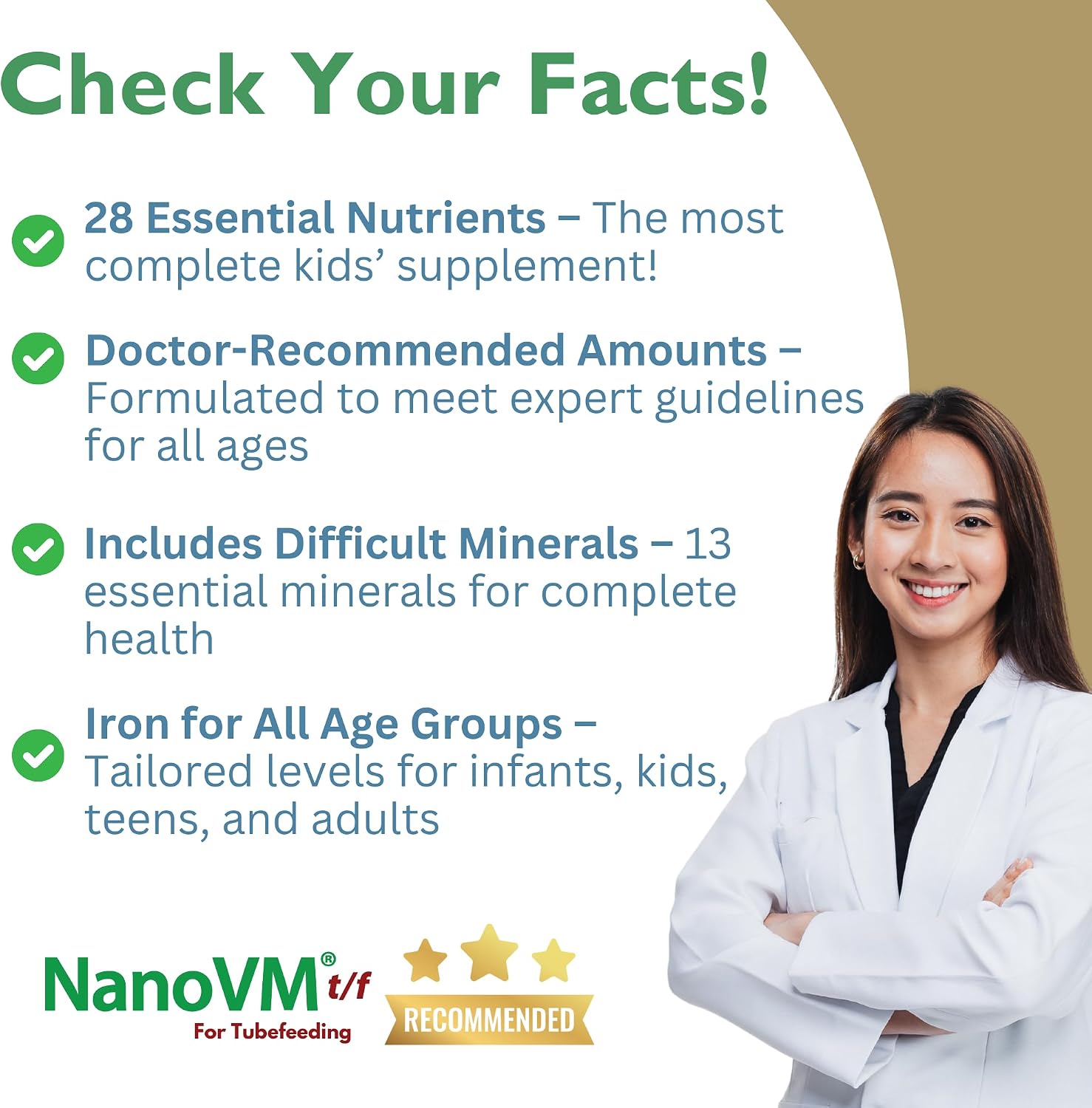 1-3 Years, Allergen-Free Multivitamin for Kids, Unflavored Dietary Supplement, Powdered Supplement with 14 Vitamins & 13 Minerals, Low-Carbohydrate Toddler Vitamins, 275g - Solace Nutrition