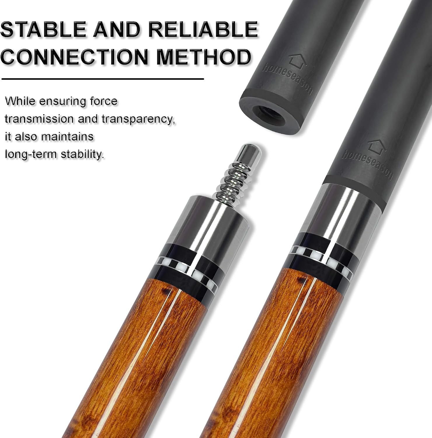 HomeSeason 58inch Carbon Fiber Pool Cue Stick with Screw-in Extension and Leather Case, 18oz Low Deflection Professional Cue Stick for Billiards, 13mm Tip