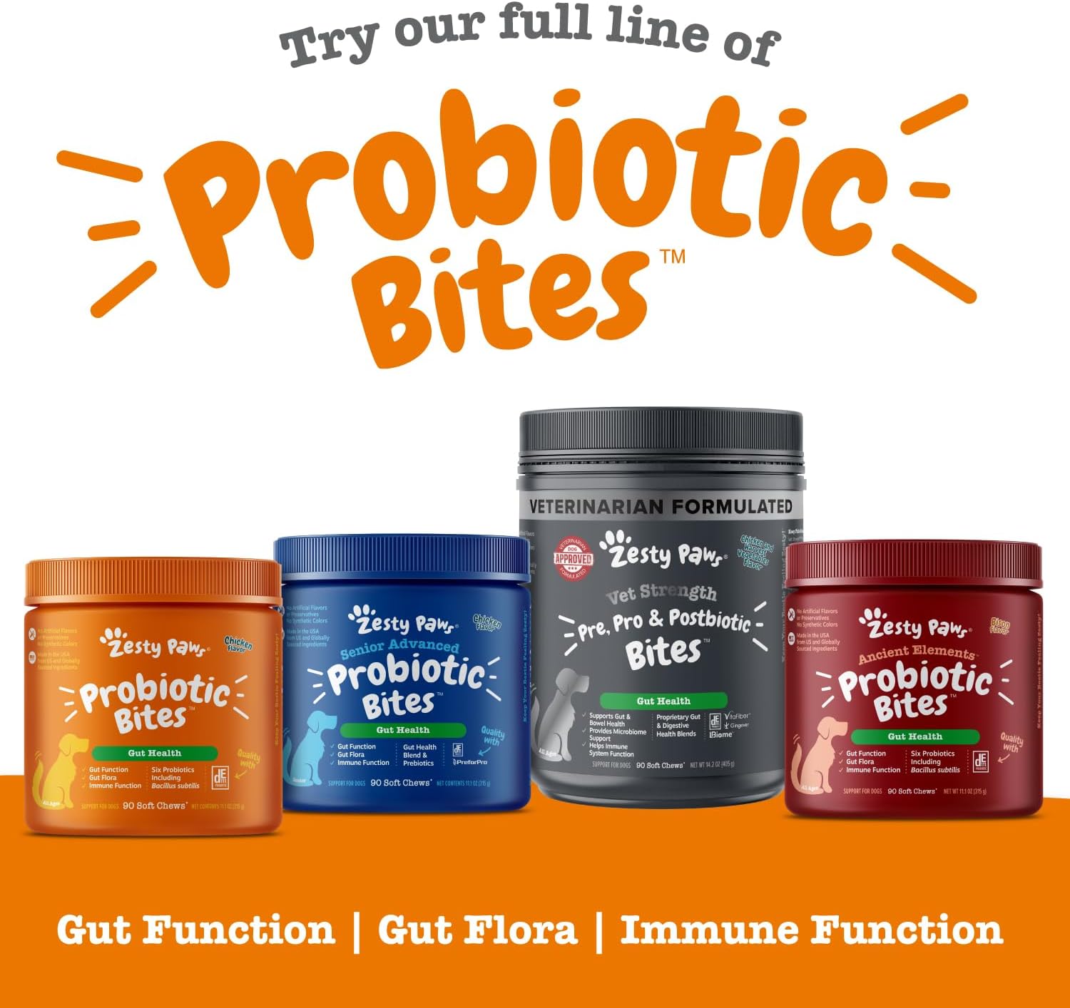 Zesty Paws Chew No Poo Bites for Dogs - Coprophagia Relief - Stool Eating Deterrent Soft Chews for Dogs - Gut