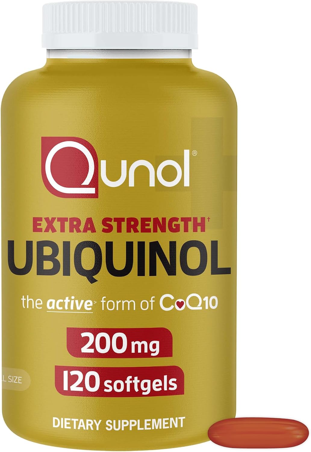 Qunol Ubiquinol 200mg, Extra Strength, Powerful Antioxidant, 60 Softgels | #1 Cardiologist Recommended Supplement for Heart Health, Coenzyme Q10 Supplement to support Vascular Health & Cellular Energy