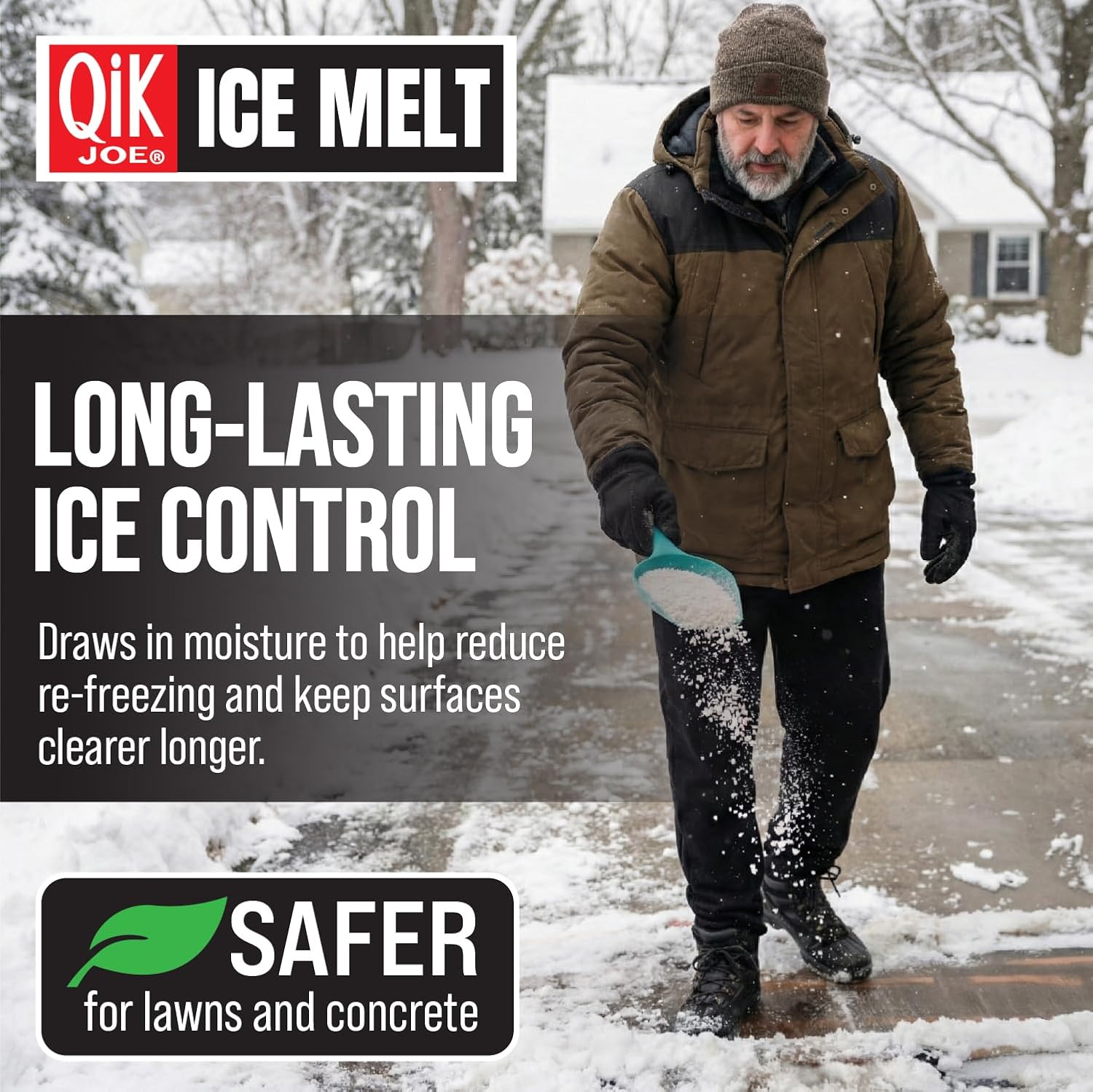 Calcium Chloride Ice Melt - 20 Lb Bag - Instant Snow and Ice Melt for Sidewalks, Driveways, Steps, Parking Lots, Concrete, Asphalt, and Other Surfaces