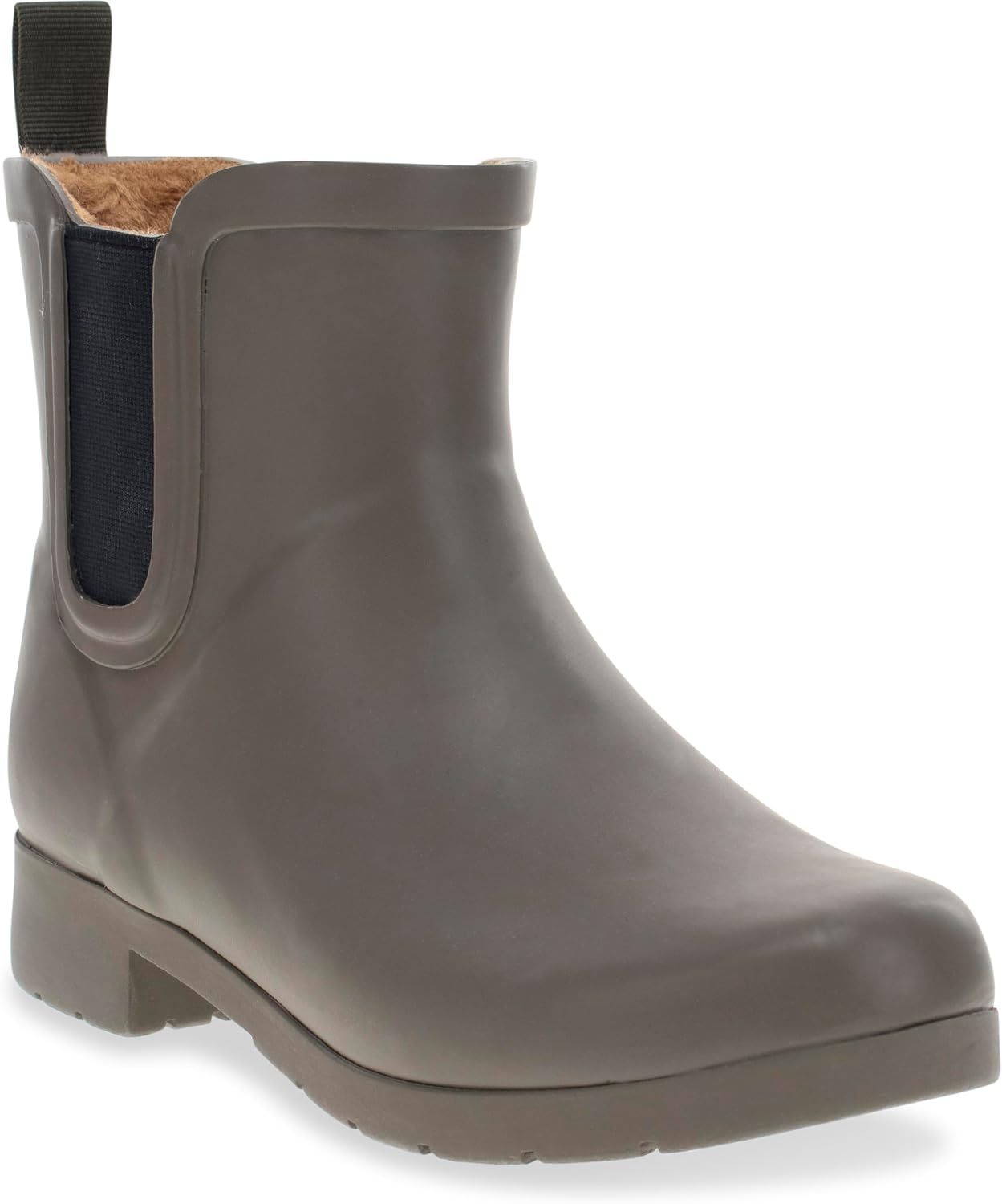 Chooka Women's Delridge Waterproof Faux Fur Chelsea Rain Boot Slip On
