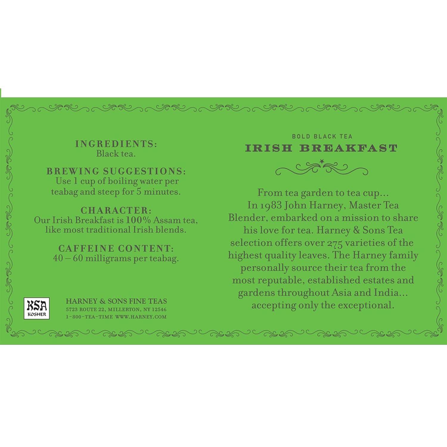 Harney & Sons Organic Green Tea with Citrus & Ginkgo, 50 Tea Bags | Organic green tea with citrus, ginkgo and lemongrass. Contains caffeine.