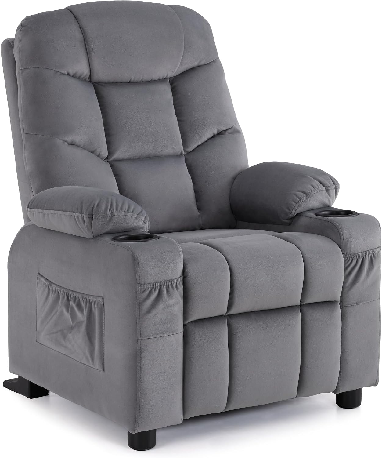 MCombo Big Kids Recliner for Ages 3+, Toddlers Recliner 7355 Velvet, Blue