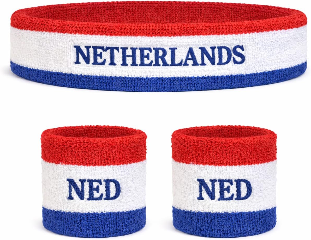 Suddora Country Headband & Wristbands Set (Includes 2 Wrist & 1 Head Sweatband), Highly Moisture Wicking