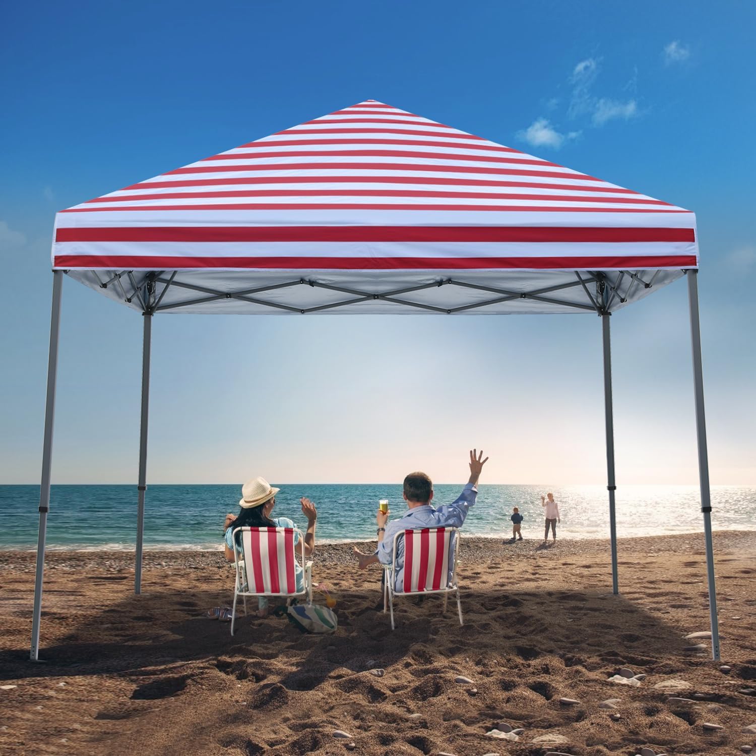 ABCCANOPY 11x11 Pop Up Canopy Tent, Stable Slant Leg Outdoor Shade, Black