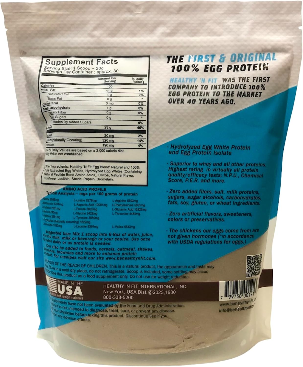 Healthy 'N Fit 100% Egg Protein- Vanilla Ice Cream (2lb): 100% Egg White Protein Plus Natural Peptides. Pure, All Naturally Sweetened Protein