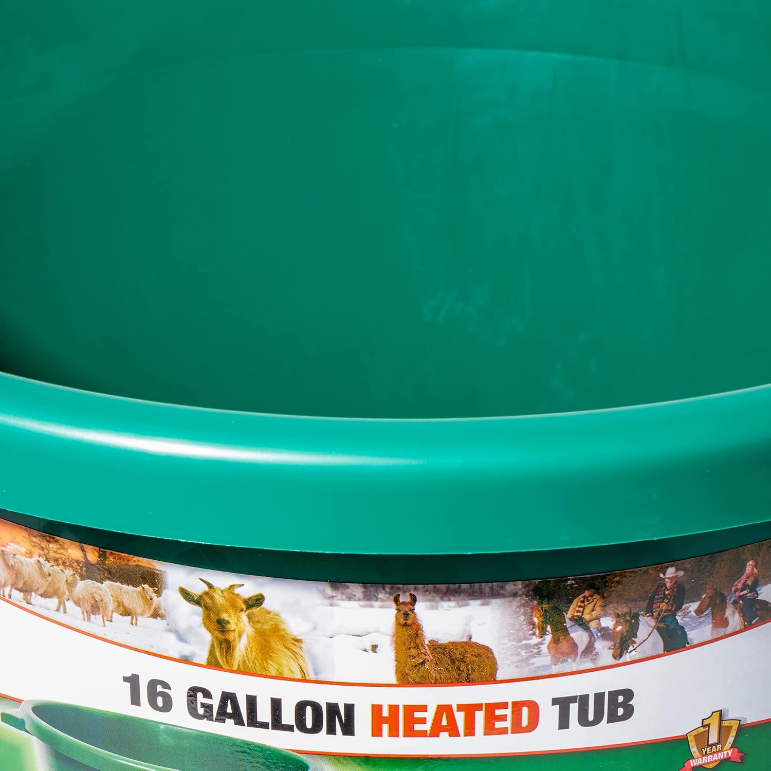Farm Innovators Heated Water Bucket, 200W Heating Power - 16 Gallon Plastic Bucket with Replaceable Heating Element for Livestock Watering & Feeding | Thermostatically controlled to operate only when necessary, large 16-gallon capacity, anti-chew cord