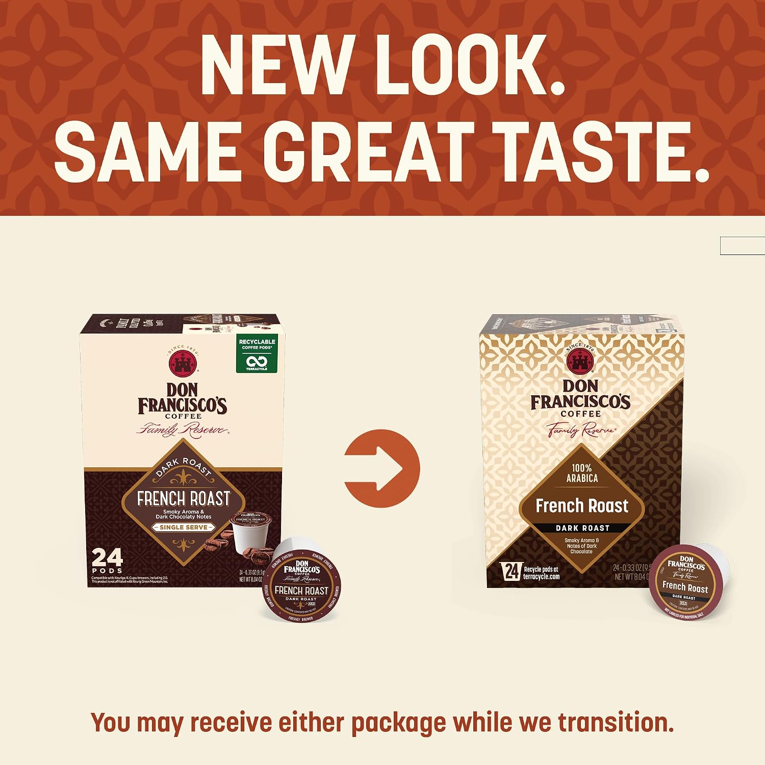 Don Francisco's Kona Blend Single Serve Coffee Pods, Medium Roast, 24ct | Compatible with Keurig Coffee Pod Brewers, 100% Arabica Coffee, Convenient Single Serve Brewing, Fresh Brew in Every Cup