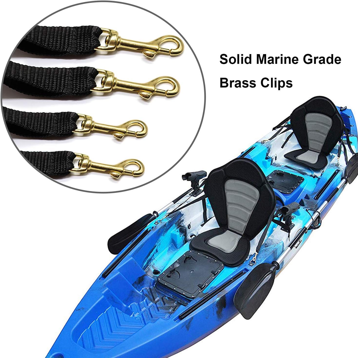 2 Pack of Kayak Seat Deluxe Padded Canoe Backrest Seat Sit On Top Cushioned Back Support SUP Paddle Board Seats with Detachable Storage Bag 4