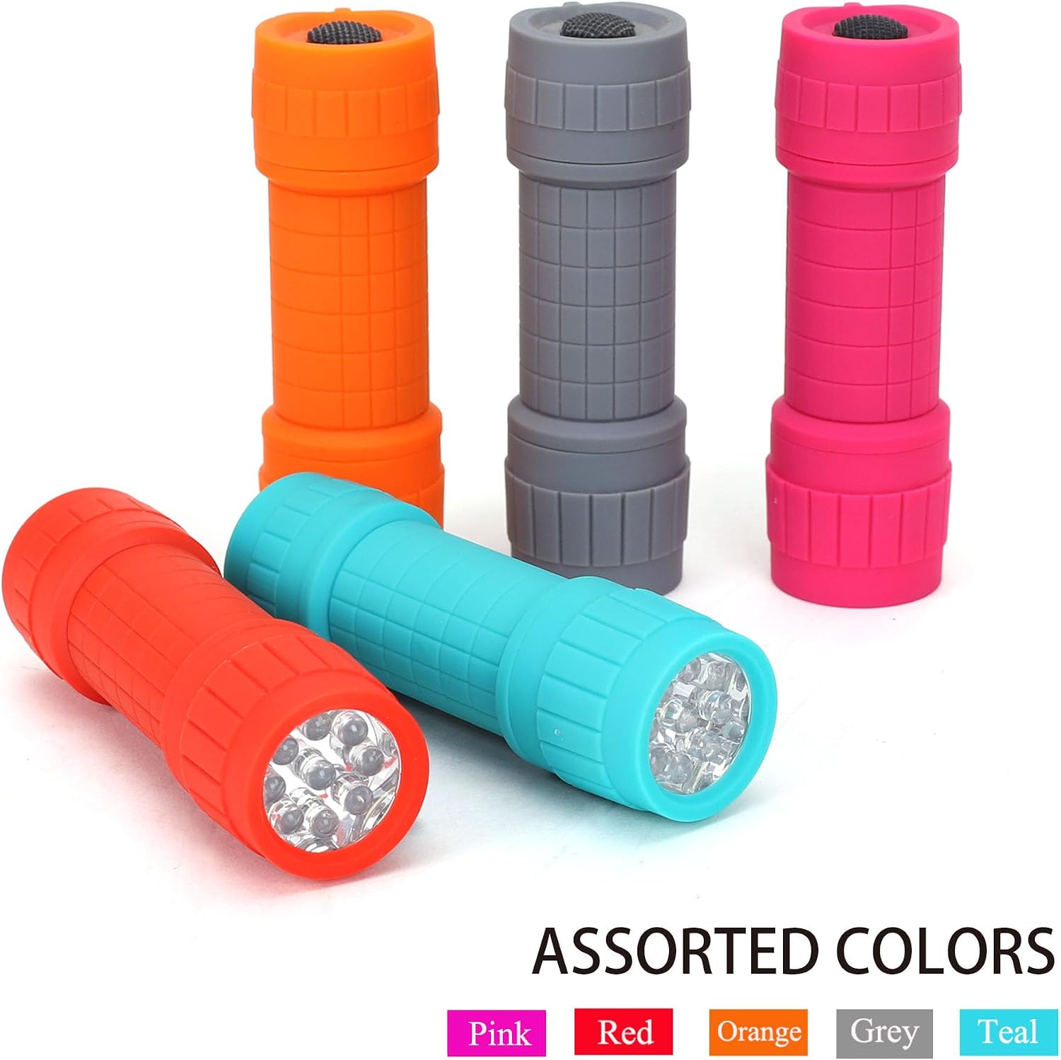 FASTPRO 10-Pack 9-LED Mini Flashlight Set with AAA Batteries Included | Small FLashlights with Lanyard, For Class Teaching, Camping, Wedding Favor