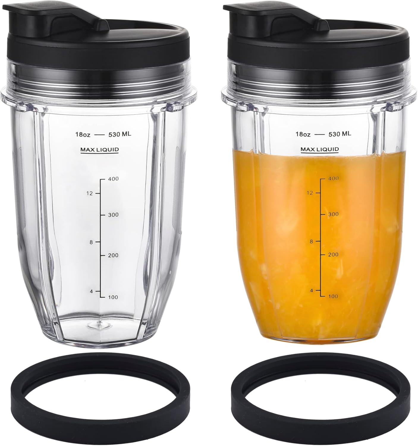 Blender Cups Fit for Ninja, Replacement Parts 16OZ Cups with Lids
