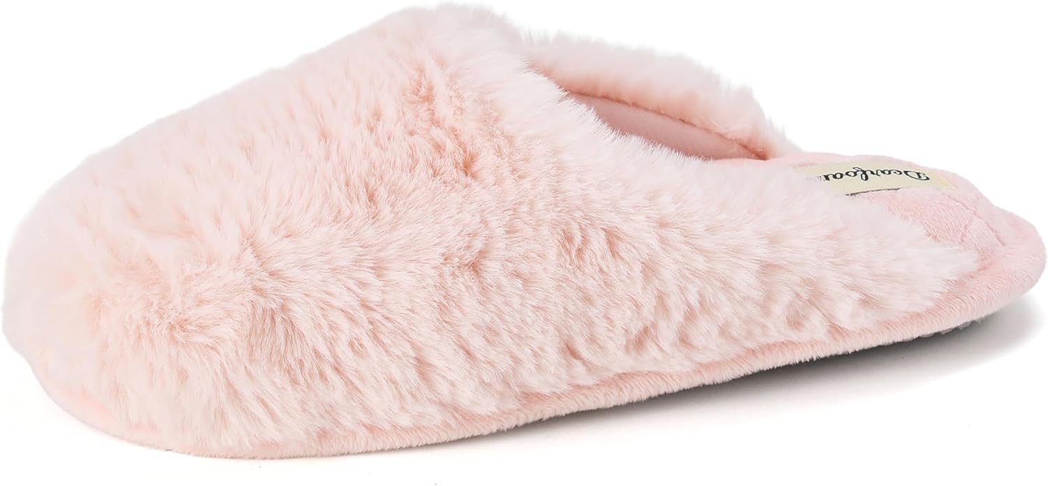 Dearfoams Women's Bailey Plush Furry Scuff