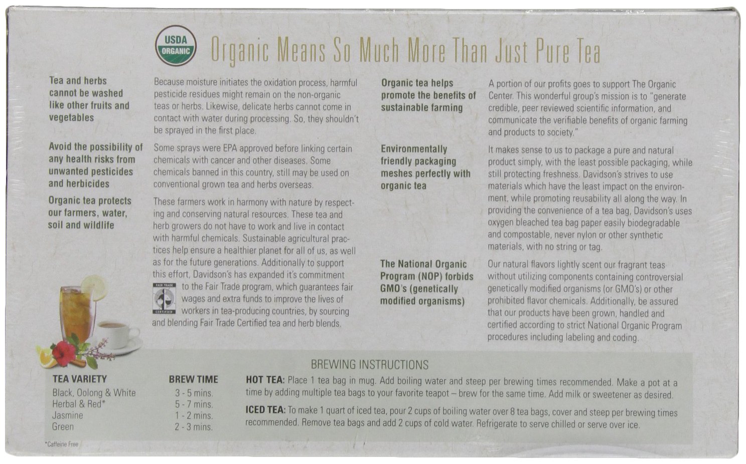 Davidson's Organics, Yerba Mate, 100-count Unwrapped Tea Bags