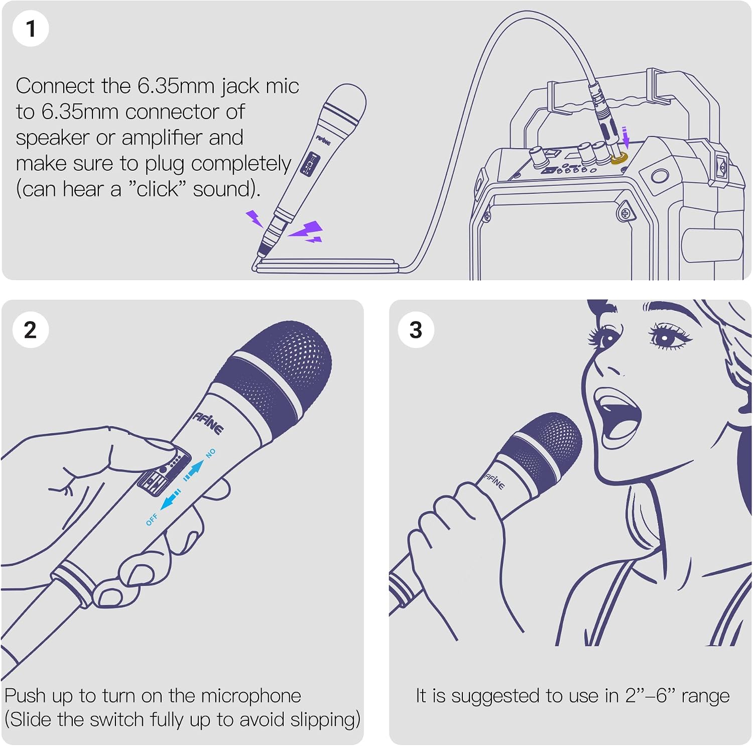 FIFINE K6 Karaoke Microphone, Dynamic Vocal Microphone for Singing