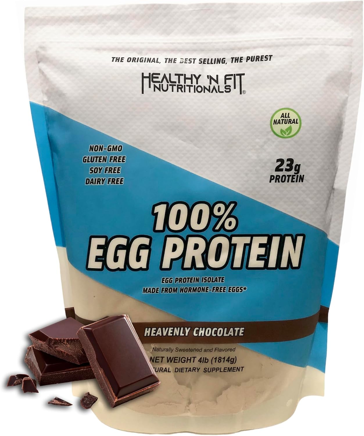 Healthy 'N Fit 100% Egg Protein- Vanilla Ice Cream (2lb): 100% Egg White Protein Plus Natural Peptides. Pure, All Naturally Sweetened Protein