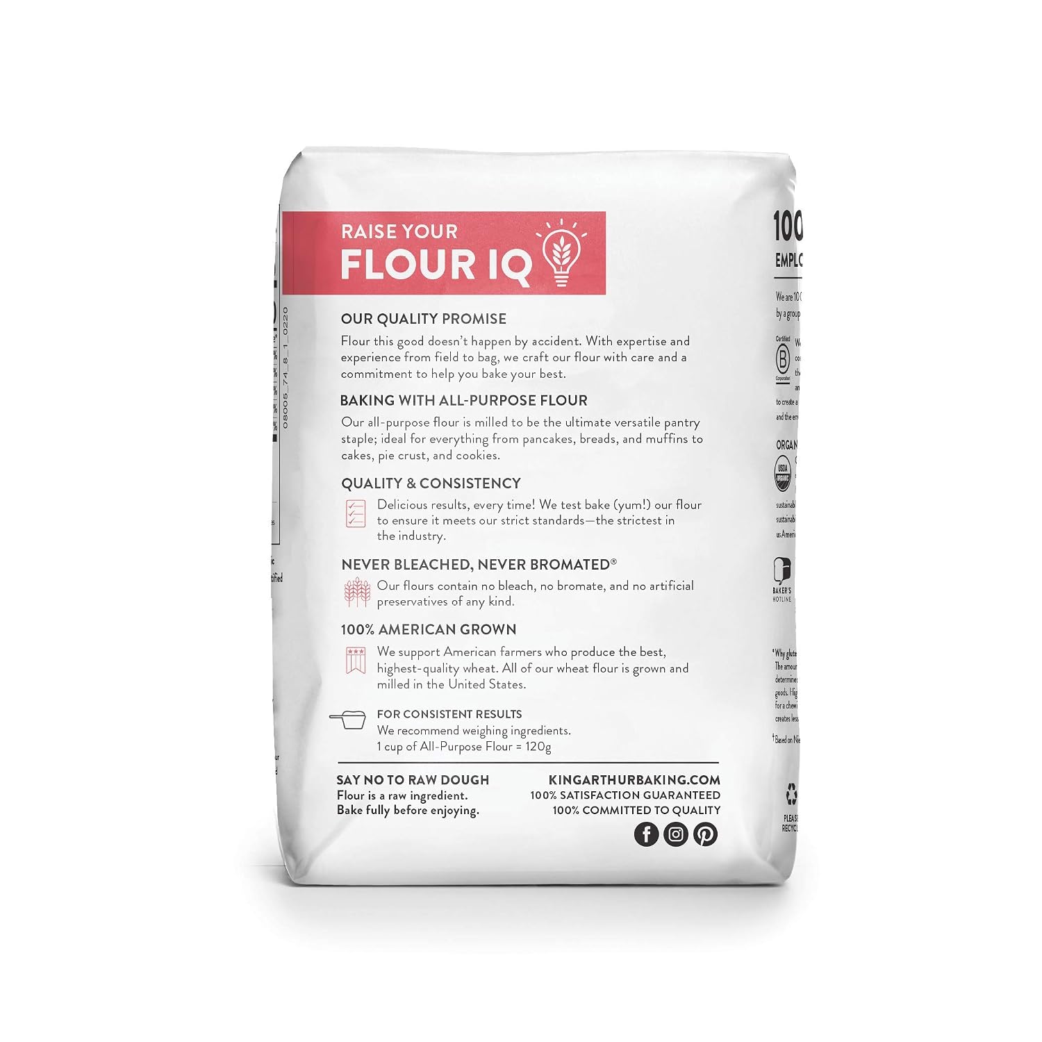 King Arthur Flour Organic Unbleached All Purpose Flour - 2 lbs