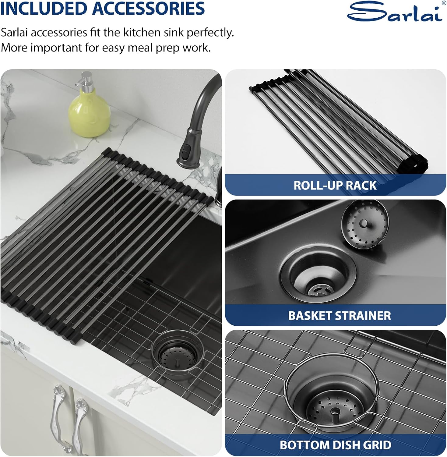 Sarlai 21 Inch Undermount Laundry Sink 21x18x12 Inch Undermount Laundry Utility Sink Deep Single Bowl 16 Gauge Stainless Steel Laundry Tub Sinks