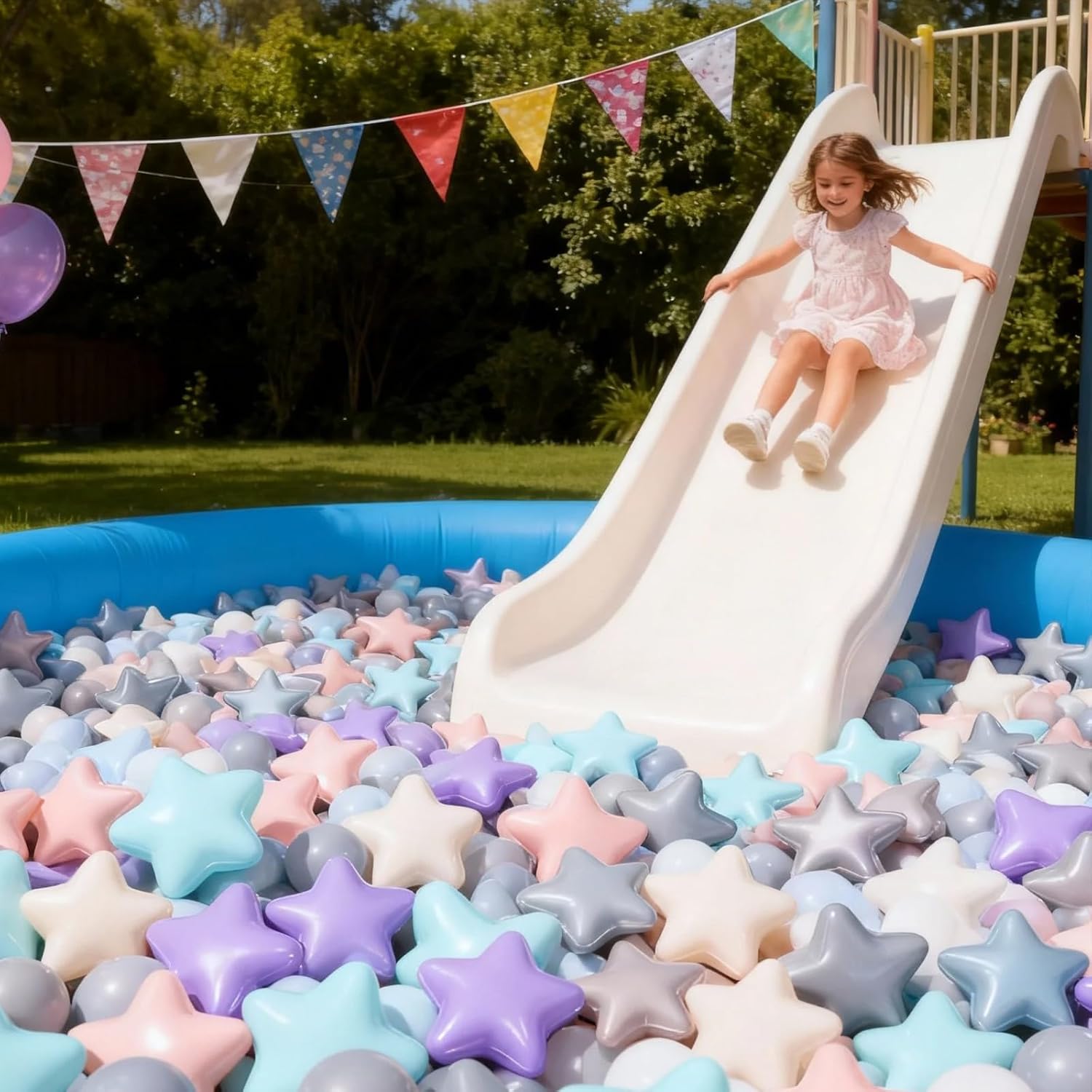 GOGOSO Ball Pit Balls 100 PCS for Toddles, Kids Plastic Balls for Ball Pit, Pool, Pink Party Accessories, Birthday Decoration