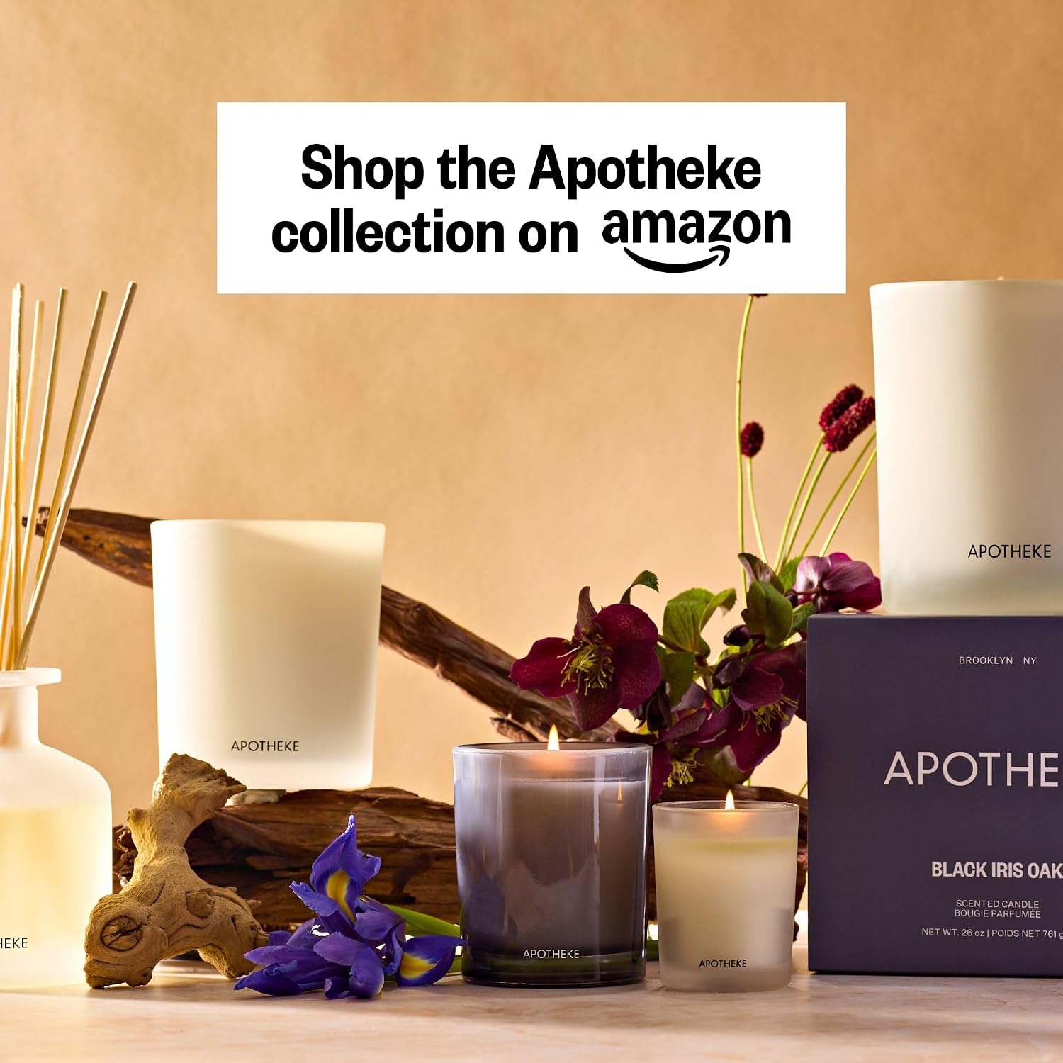 Apotheke Signature Scented Candles for Home, Canvas - 10.5 Oz | Long-Lasting Non-Toxic Soy Wax Jar Candle with Essential Oils, Large - Luxury Gift for Women & Men