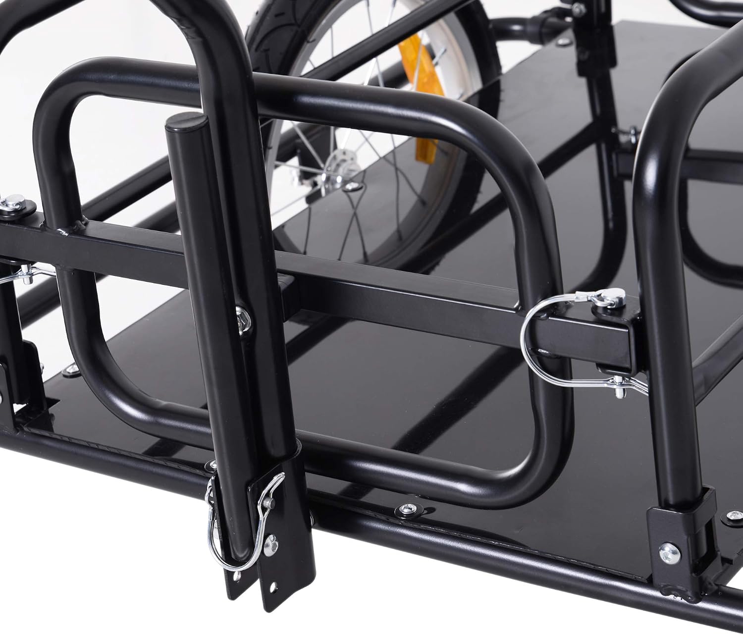 Aosom Bike Cargo Trailer Heavy-Duty with Universal Hitch 16" Wheels Black | Bicycle Trailer, Bike Wagon Cart, Foldable Compact Storage