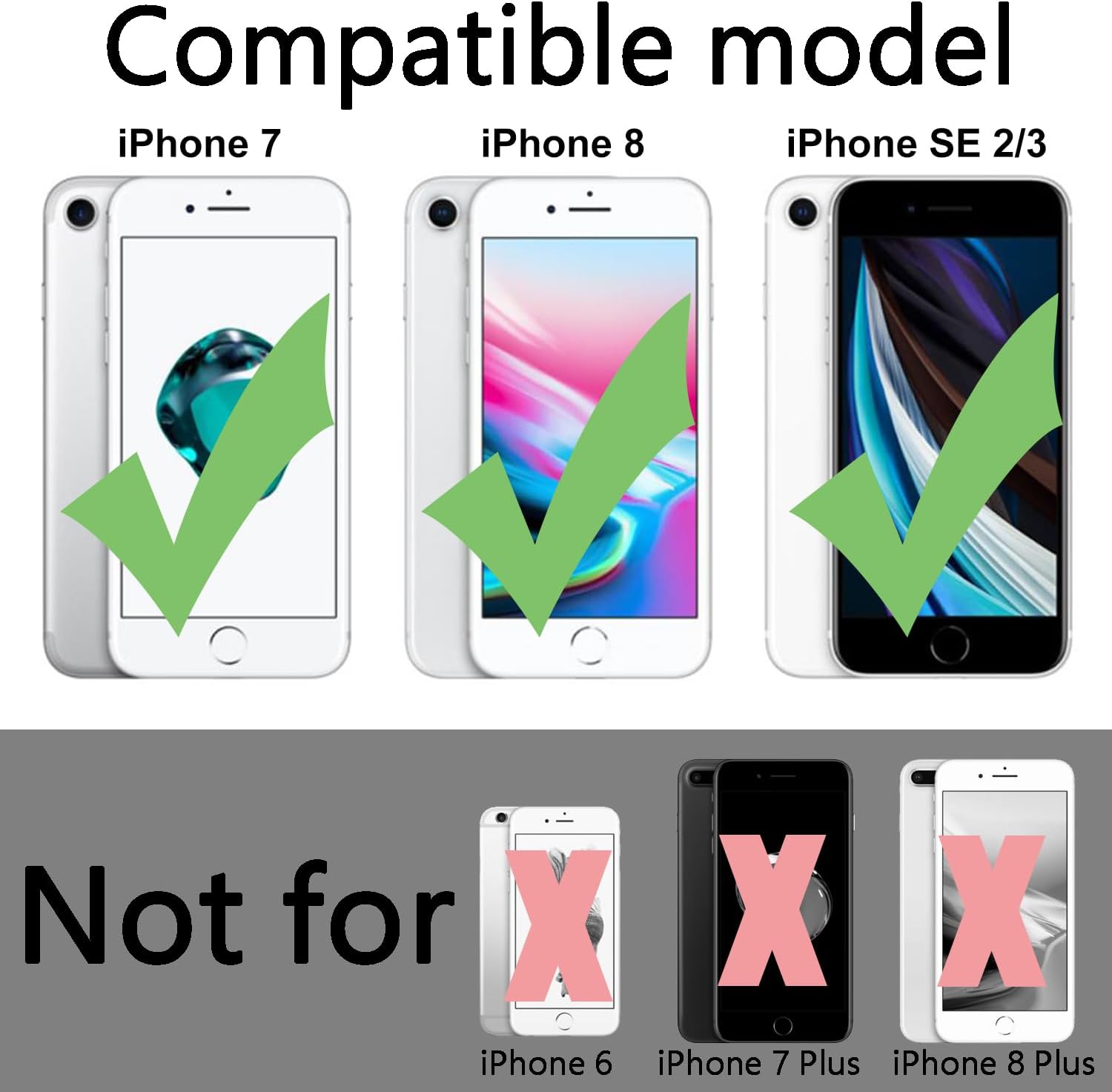 TENOC Phone Case Compatible with iPhone SE (2nd 2020 and 3rd 2022 Generation) & iPhone 7 & iPhone 8, Clear Case Shockproof Protective Bumper Slim Cover for 4.7 Inch