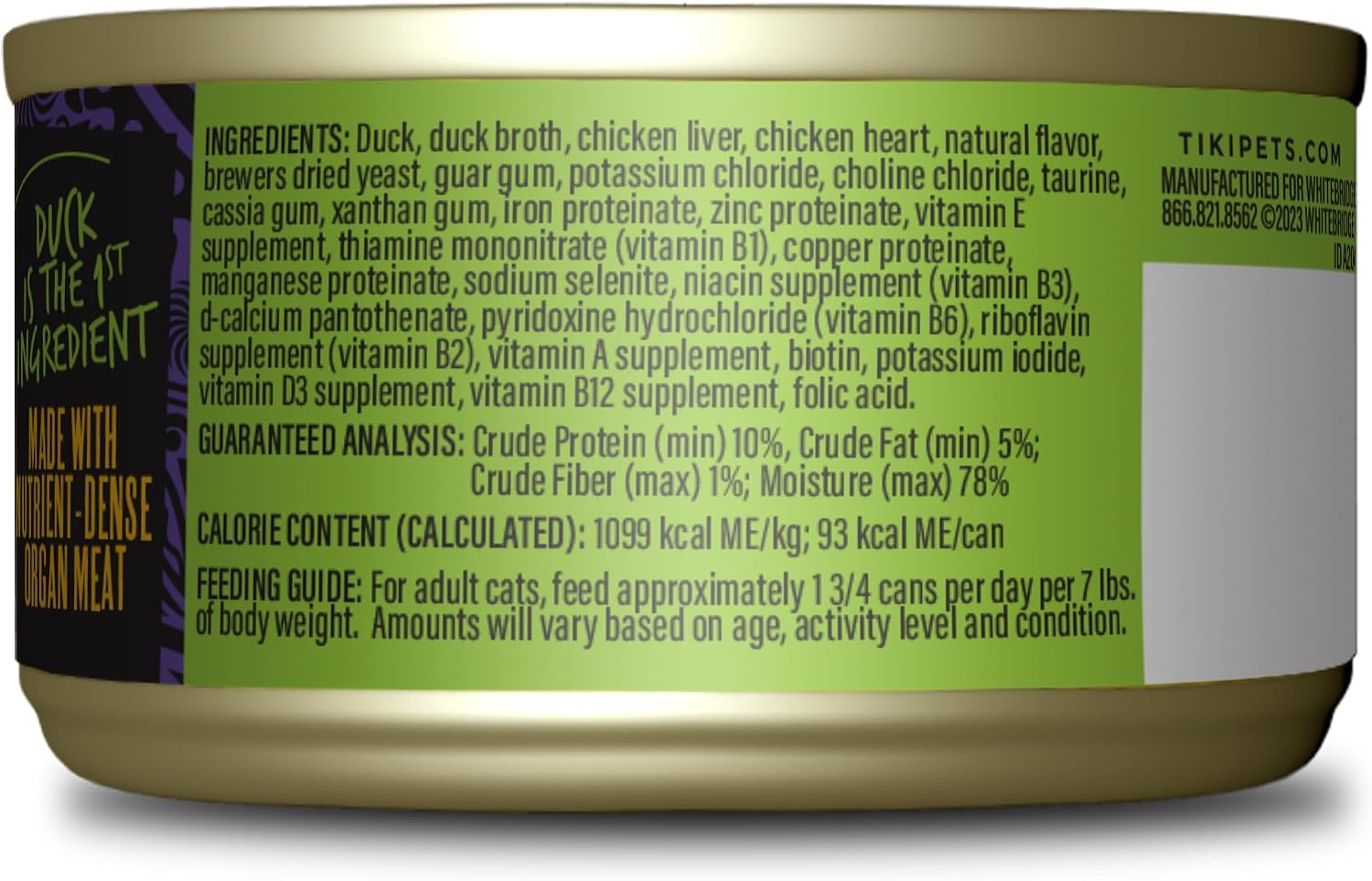 Tiki Cat After Dark Pate Wet Cat Food, Duck & Chicken Liver, 3 oz. Cans