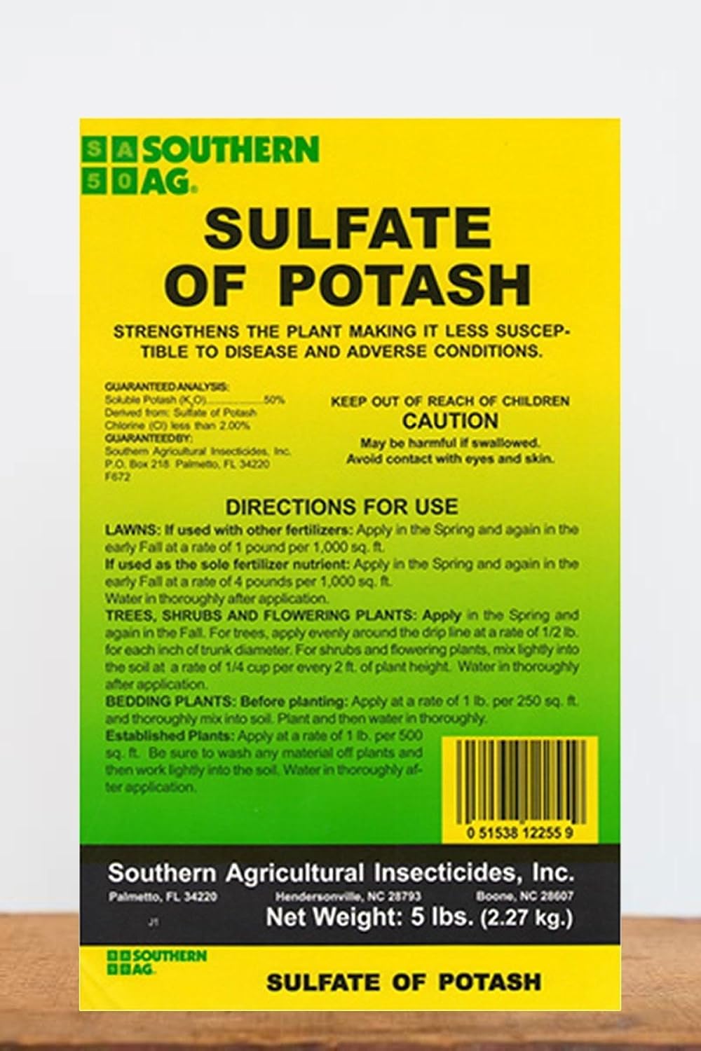 Southern Ag Sulfate of Potash 0-0-50, 5 LB Size: 5 LB