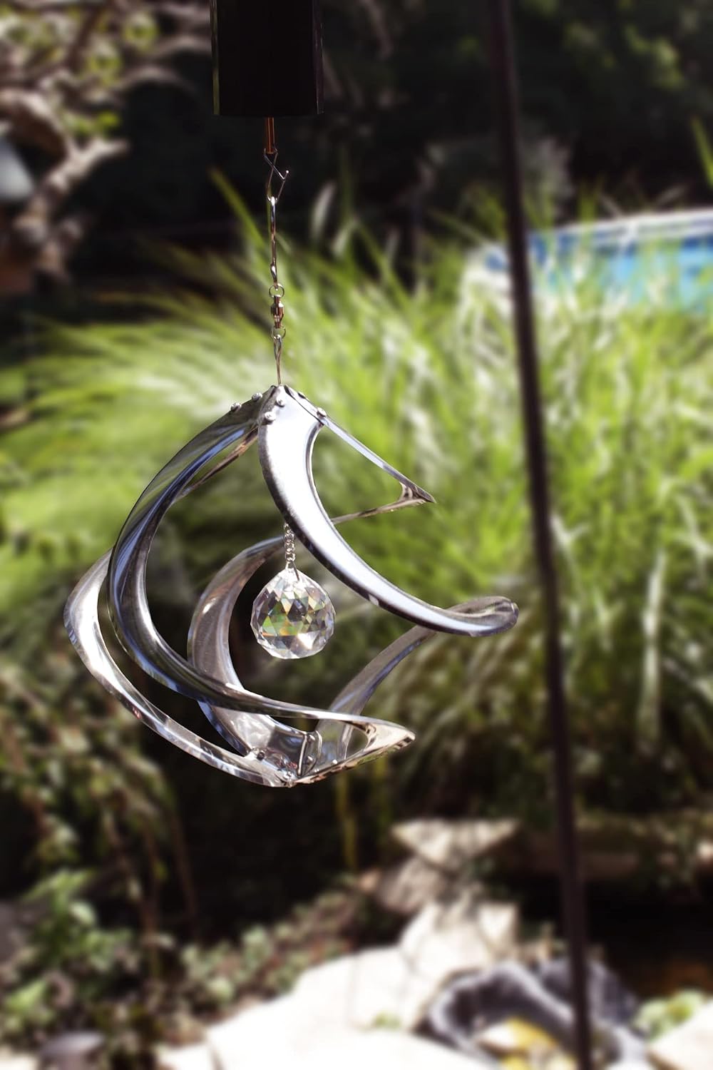 Red Carpet Studios The Original Cosmix Helix Wind Spinner Indoor/Outdoor Hanging Art, 11" Tall, Copper with Blue Planet