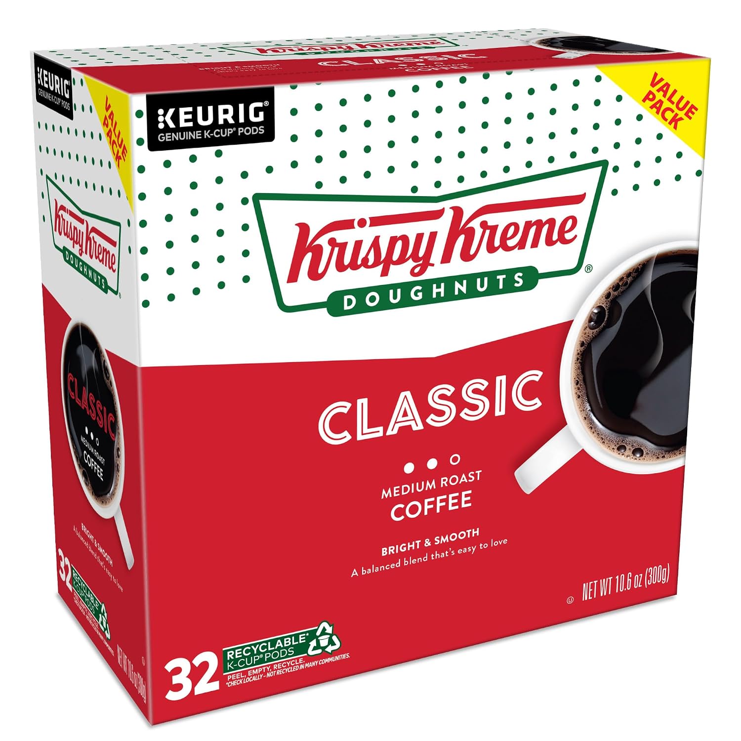 Krispy Kreme Classic Coffee, Keurig Single Serve K-Cup Pods, Medium Roast, 96 Count