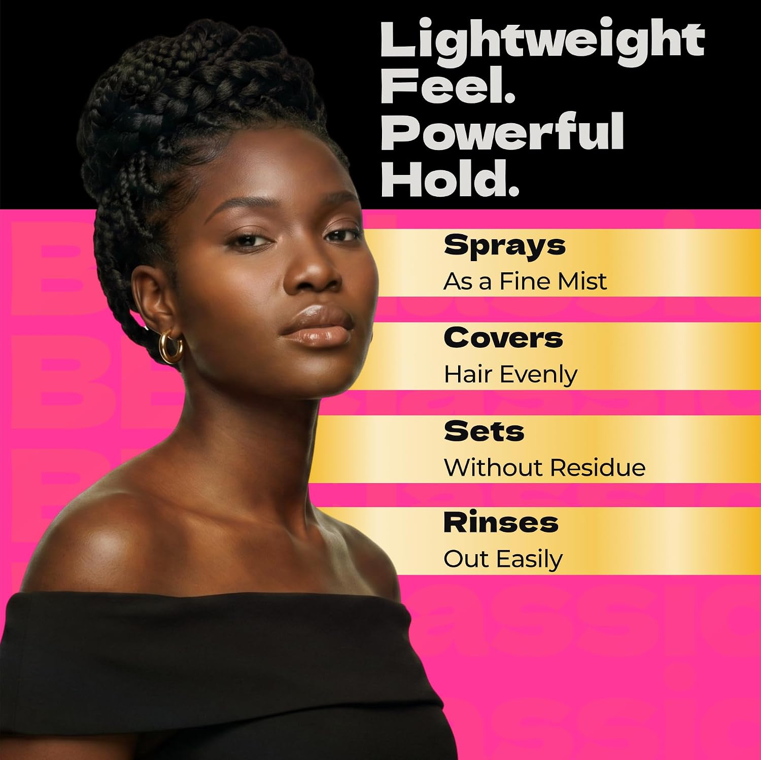 Bronner Bros Pump It Up Gold Styling Spritz, Super Hold Hairspray, 8oz | For Styling & Finishing, Fast-Drying Hair Spray