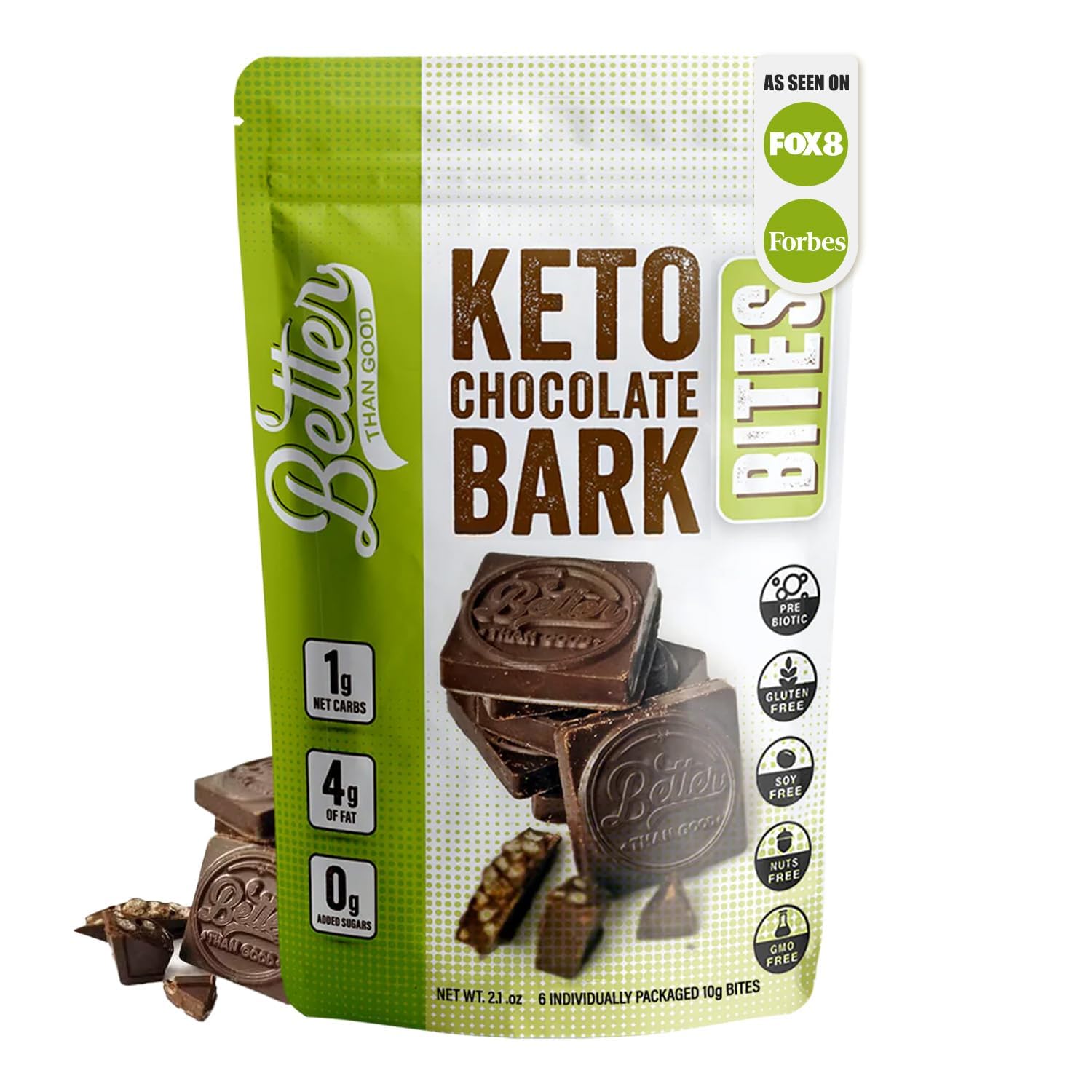 Better Than Good Chocolate Bark Bites, Sugar Free Candy Snack, 2-Pack