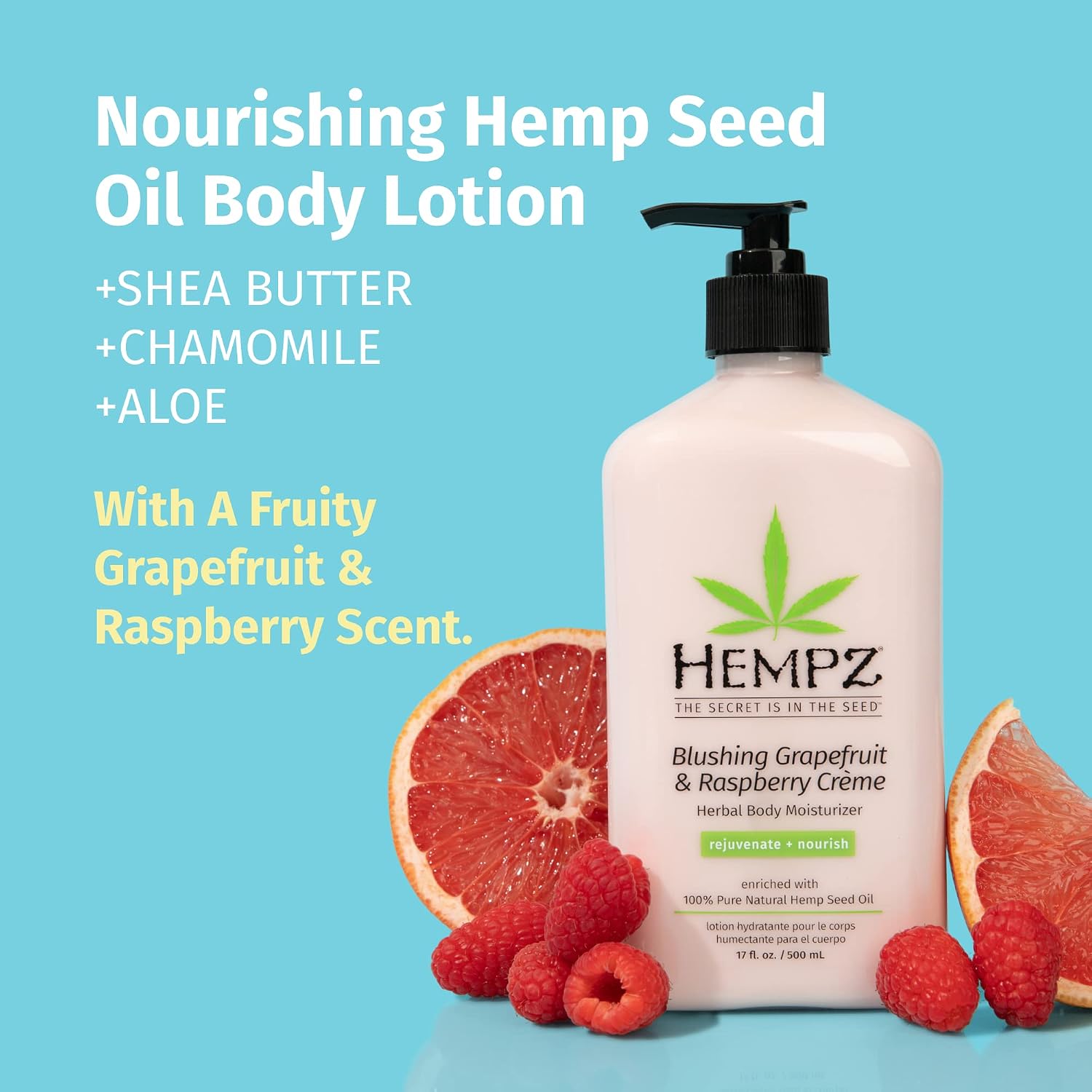 HEMPZ Body Lotion - Sweet Pineapple and Honey Melon - Daily Moisturizing Cream - 17oz