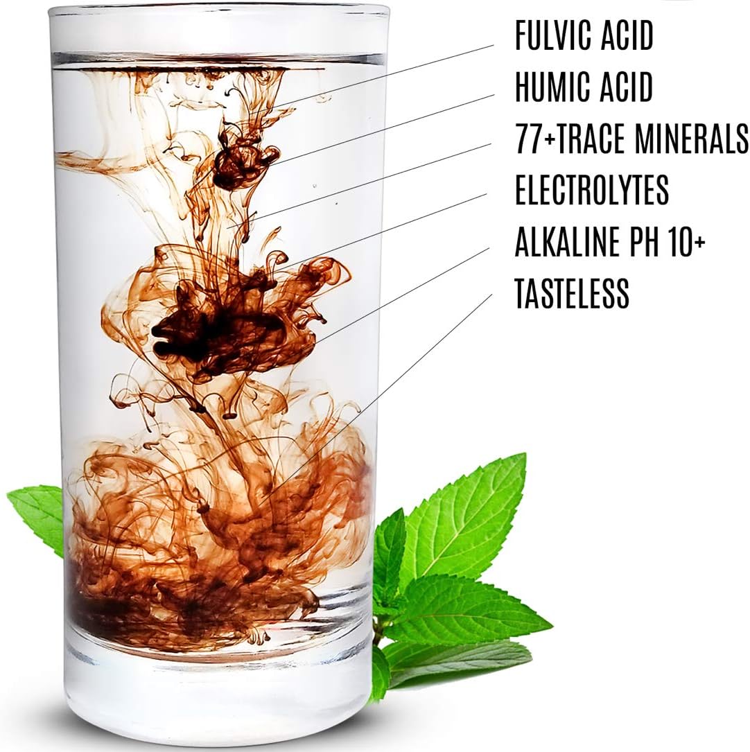 Fulvic Acid Trace Mineral Drops with Electrolytes - 77 Trace Minerals - 180 Servings - Restore Electrolytes, Improve Gut Health