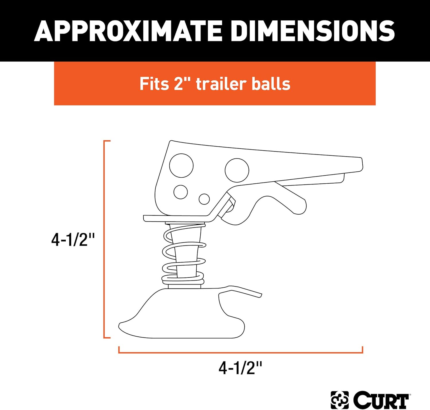 CURT 25194 Posi-Lock Coupler Replacement Latch for 2-Inch Trailer Hitch Ball, CLEAR ZINC