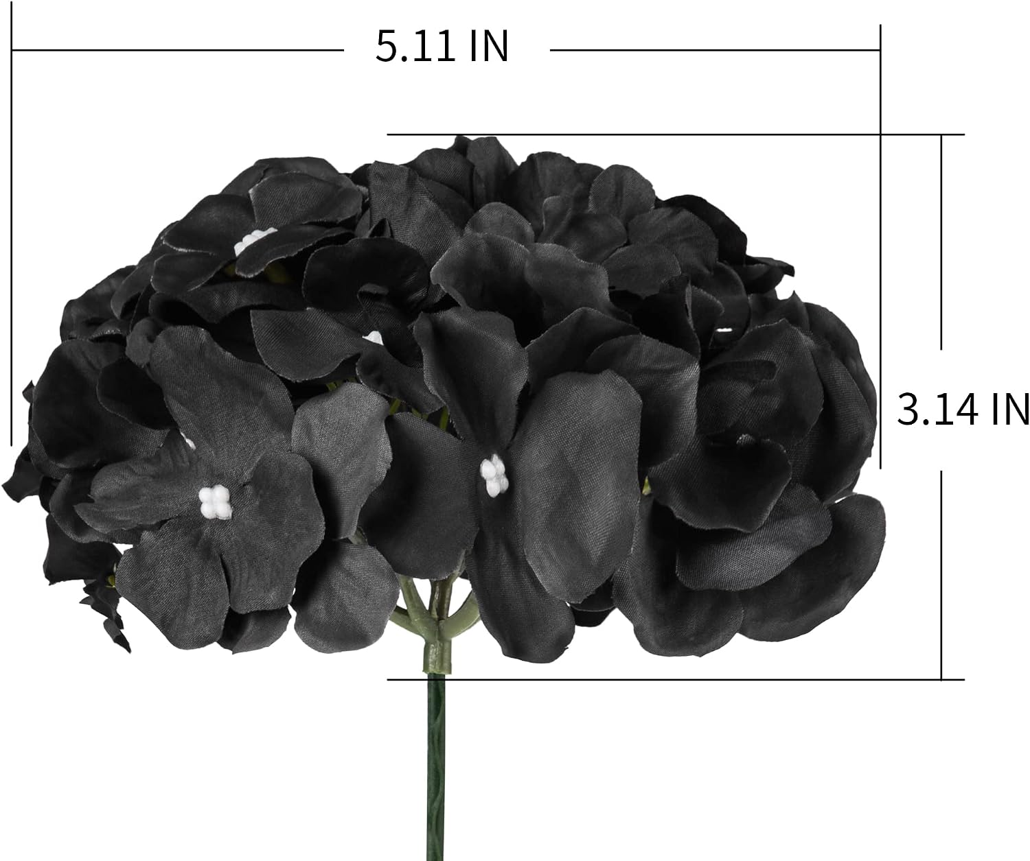 Silk Hydrangea Heads Artificial Flowers Heads with Stems for Home Wedding Decor,Pack of 10 (White)