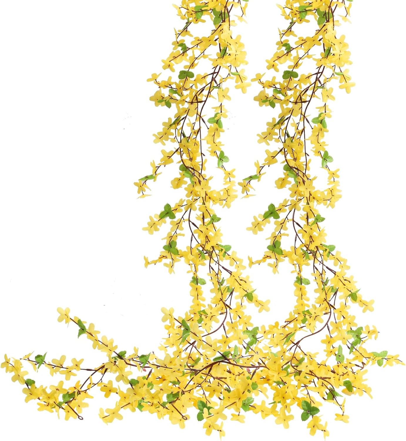 6Pcs Yellow Artificial Flowers 25.5in Long Stem Forsythia Branches