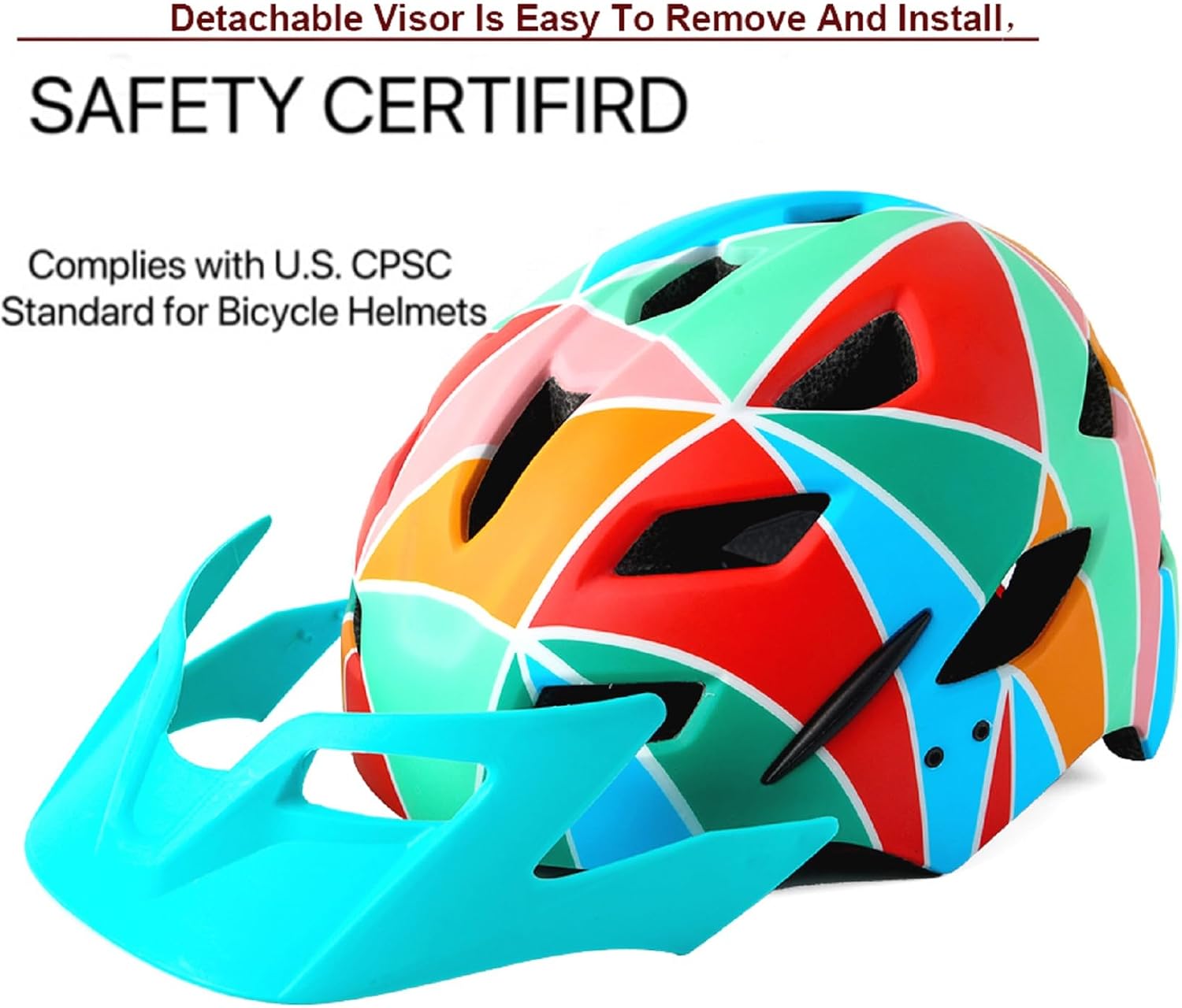 Kids Bike Helmet with LED Light for Youth Teen Toddler Boys Girls